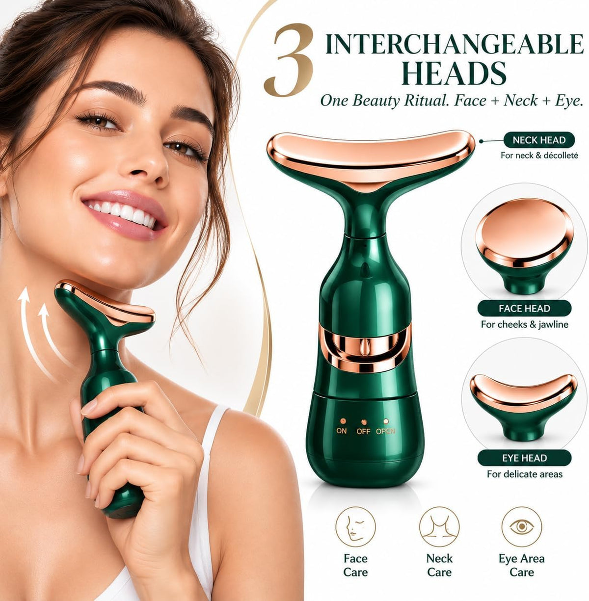 Electric Face Massager - Face Lifting Device for glowing skin, for Anti-Aging, Skin Tightening, and Facial Slimming - High Performance Face Massage Machine