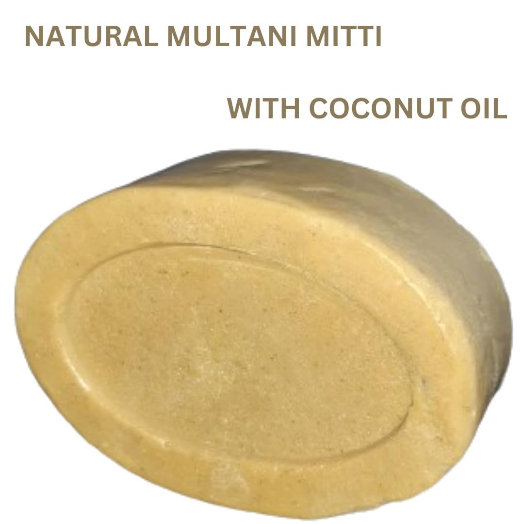 Zalpharm Organic Multani Mitti Soap with Coconut Oil | Handmade Natural Bath Bar for Deep Cleansing, Oil Control & Skin Nourishment | Chemical-Free Face & Body Soap 100g (Pack of 6)