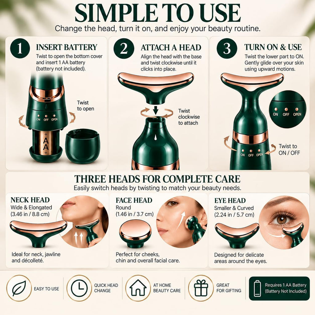 Electric Face Massager - Face Lifting Device for glowing skin, for Anti-Aging, Skin Tightening, and Facial Slimming - High Performance Face Massage Machine