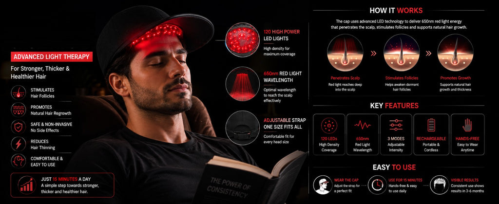 Zalpharm - Red Light Hair Growth Cap  -✨Give Your Hair & Scalp Some Extra Care!