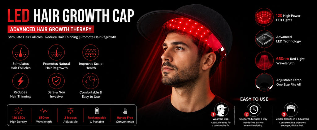 Zalpharm - Red Light Hair Growth Cap  -✨Give Your Hair & Scalp Some Extra Care!