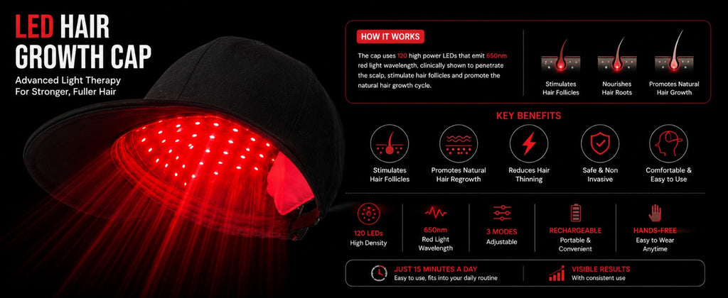 Zalpharm - Red Light Hair Growth Cap  -✨Give Your Hair & Scalp Some Extra Care!