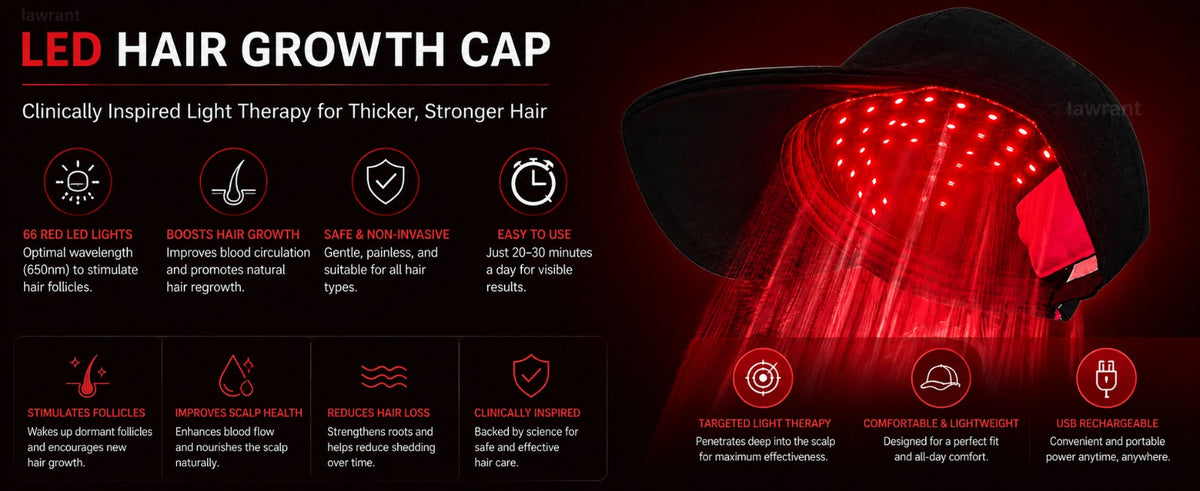 Zalpharm - Red Light Hair Growth Cap  -✨Give Your Hair & Scalp Some Extra Care!
